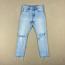 Levi  s Women  s 501 S Skinny Jeans 28x30 Light Wash Distressed Raw Hem