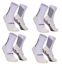 Soccer Grip Socks  Anti-Slip Performance Socks for Boys  Girls One Size White