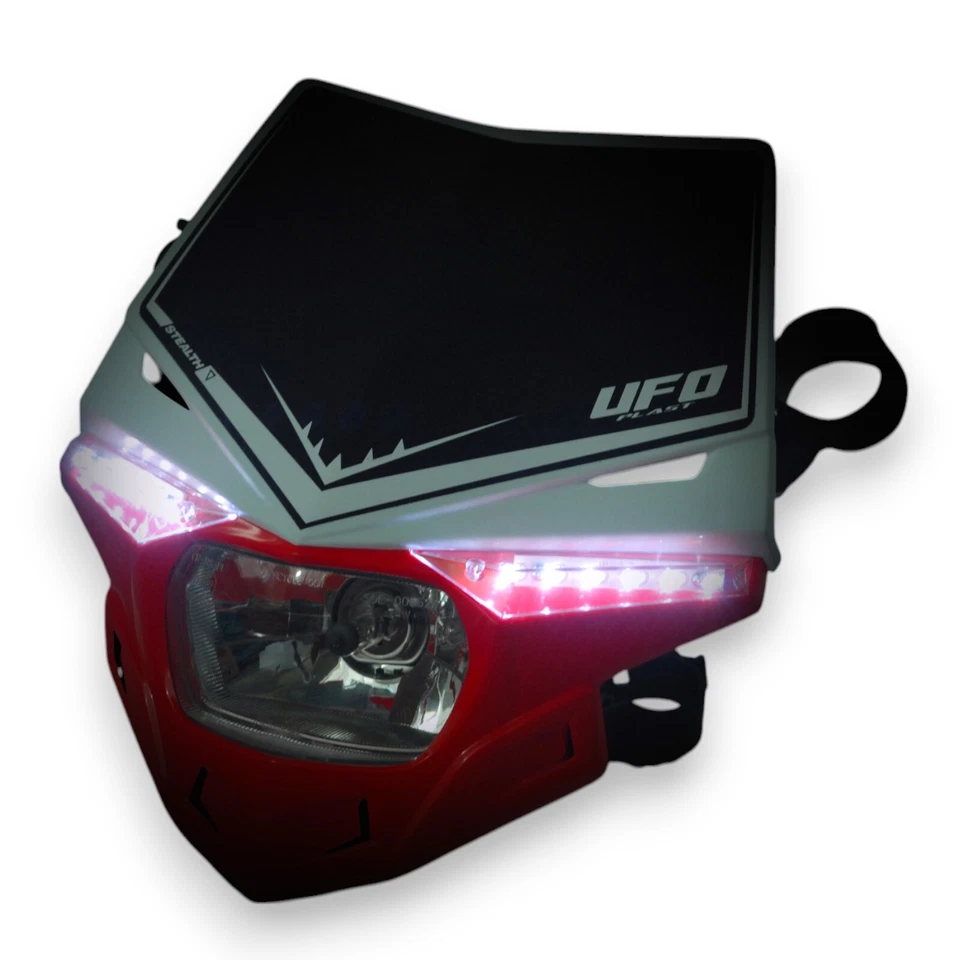 Scheinwerfer Universal Con Máscara De Luz Roja UFO Stealth Para Motocicletas - Imagen 4 de 4