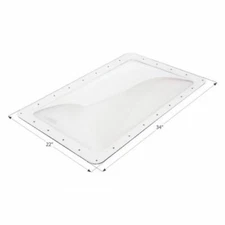 Icon 01855 RV Trailer Rectangular Outer Skylight White 22"W x 34"L