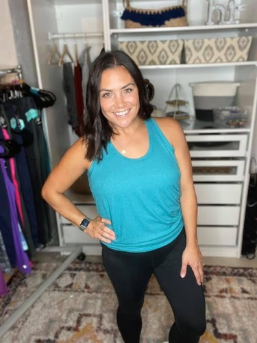 Canotta donna LuLaRoe Rise XL blu royal trionfante crossover nuova con etichette schiena aperta - Foto 5 di 10