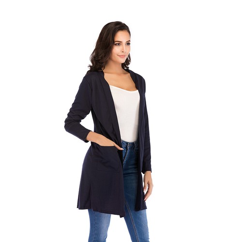 Women Long Sleeve Open Knit Outwear Classic Knit Cardigan Top Casual Jacket - Picture 10 of 14