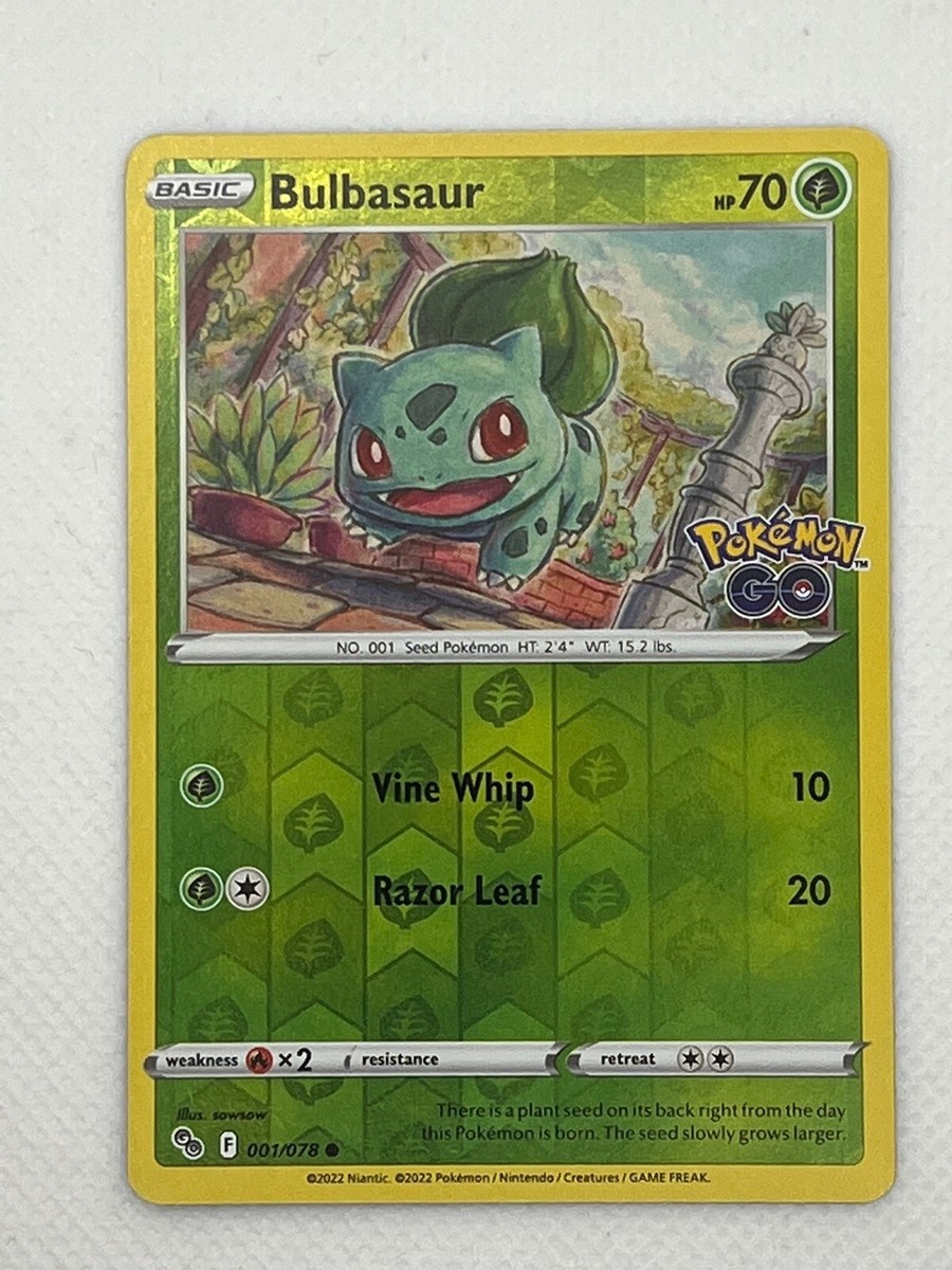 Pokemon Go TCG Card NM/M 001/078 Bulbasaur Reverse Holo | eBay