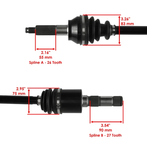 Front & Rear Complete CV Axle For Polaris Ranger Crew 700 08-09 Left & Right - Bild 5 von 10