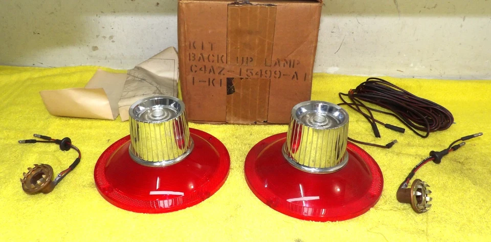 1964 Ford Custom 500 Sedan NOS REAR BACK UP TAIL LAMP LENS KIT - Image 2 of 4