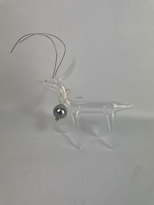 ROOST Deer Buck Bud Vase Blown Glass