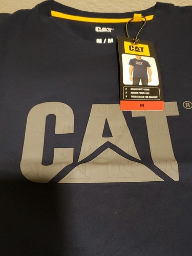 Caterpillar (CAT) Tshirt uomo manica corta resistente logo maglietta, blu medio
