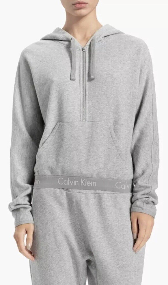 Calvin Klein Women‘s Half Zip Hoodie, Grey - Large BNWT RRP £65 image 4