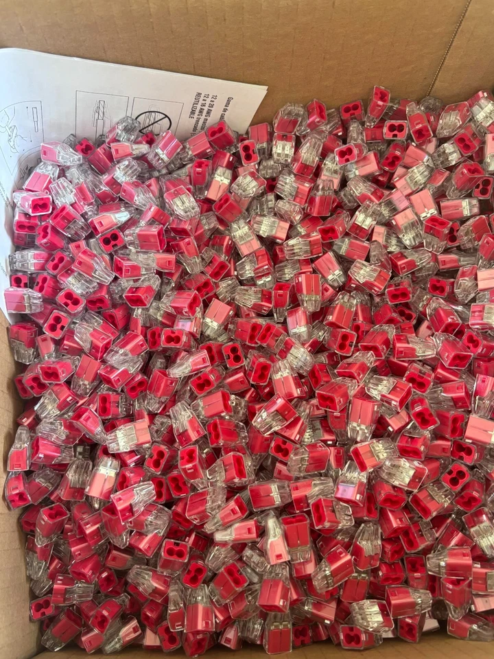 Conector Push In IDEAL 30-1632, 2 Puertos, Rojo, Caja con 5000 Foto 2 de 4