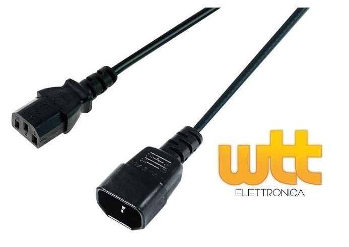 Cavo Alimentazione Schuko Angolato – 1,8 Metri, Connettore C5 Trifoglio Per PC, Notebook, Stampanti, Monitor – 3x0,75mm