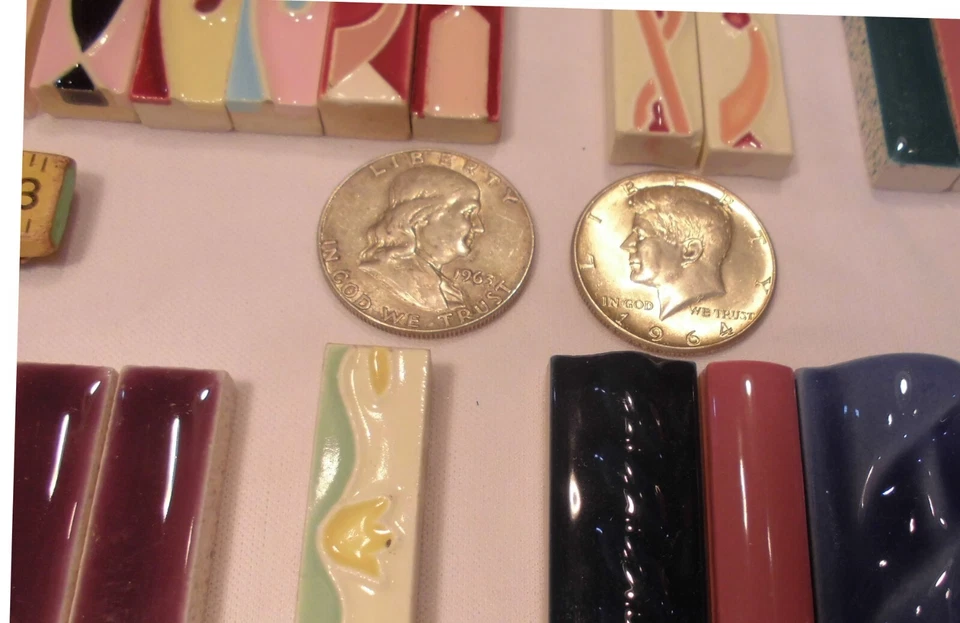 114 piezas: Hermoso Forro Cerámico Decorativo-Lápiz-Azulejos Chisporroteantes + 90% Plata Foto 3 de 4