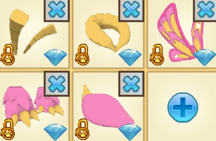 Animal Jam Classic AJ AJC Rosy Maple Moth Wings 5-Item Bundle (Read Description)