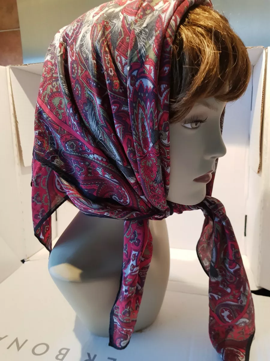 Red silk head scarf 2025