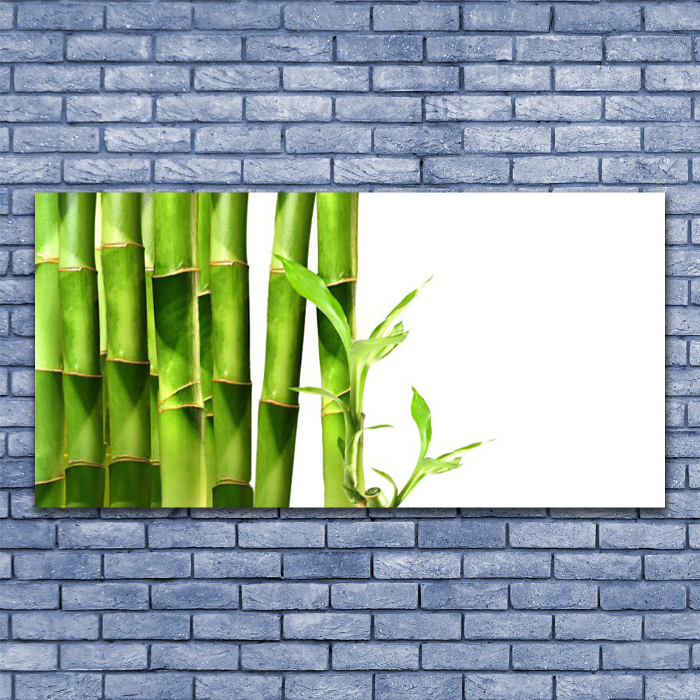 Tableau sous verre 140x70 cm Floral Bambou pour décoration murale
