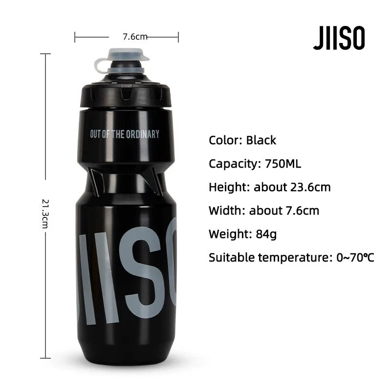 Botella de agua para bicicleta JIISO sin BPA, 620 ml/750 ml botella exprimidora deportiva para ciclismo Foto 4 de 4