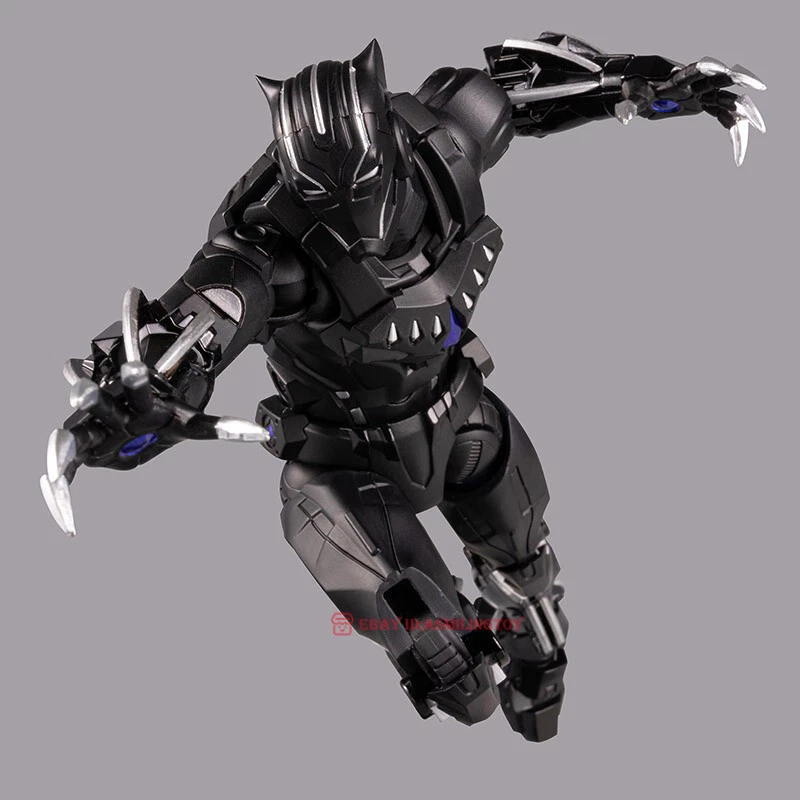 Flame Toys ARMADURA DE LUCHA Marvel Los Vengadores Pantera Negra Figura En Stock Foto 3 de 4