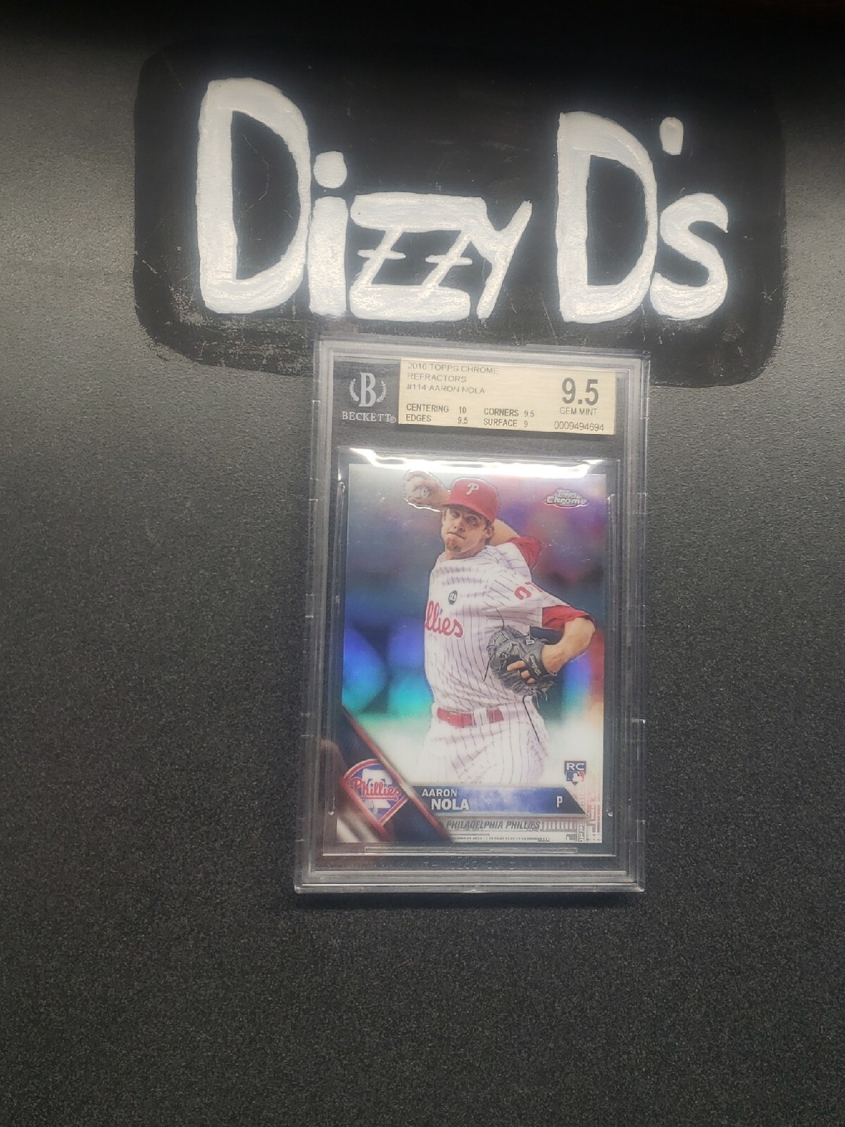 Aaron Nola 2016 Topps Chrome Refractor Rookie #114 Beckett BGS 9.5 Gem Mint Rc