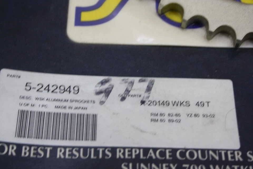 1993-2011 YAMAHA YZ80 YZ85 АЛЮМИНИЕВАЯ ЗАДНЯЯ ЗВЕЗДОЧКА 428 49T SUNSTAR СДЕЛАНО В ЯПОНИИ - Изображение 2 из 4