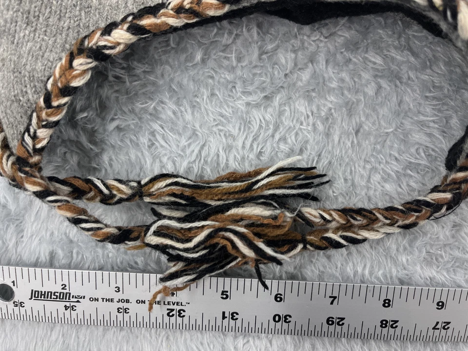 Wigwam Gorro Toque Adulto Talla Única Gris Marrón Lana Acrílico Tejido Oreja Solapa Borla Foto 2 de 4