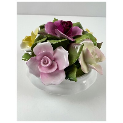 Vintage Coalport Bone China Flower Bouquet Cottage Figurine Made