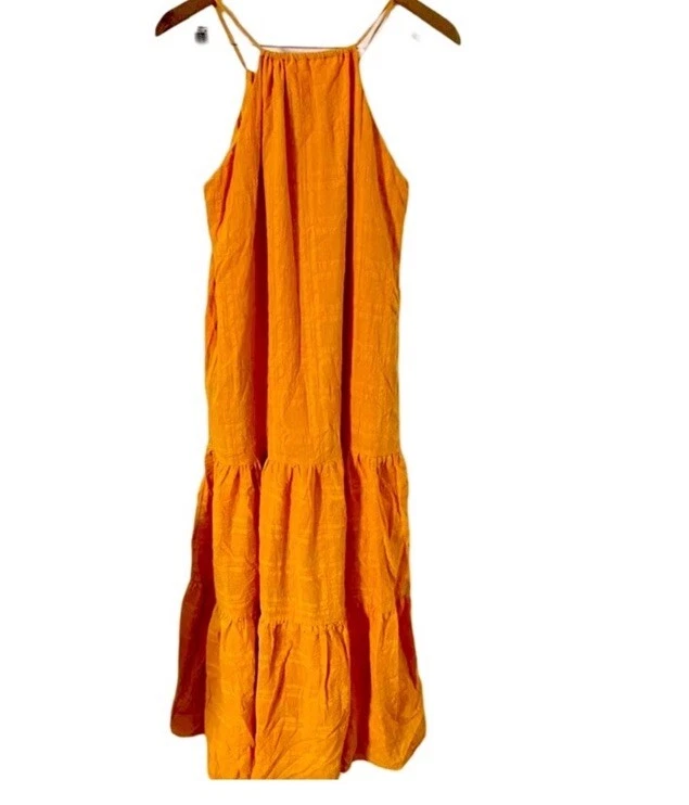 Maxi Vestido para Mujer Young Fabulous And Broke Naranja en Niveles Talla Pequeña Foto 2 de 4
