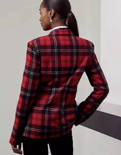 Ralph Lauren Purple Label Wool Jacket Red Plaid Tartan Twill Blazer Coat 4 S $3k - 第 3/20 張圖片
