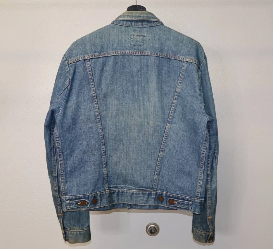 复古 70 年代 Maverick 夹克蓝色铃铛美国制造牛仔卡车司机 44 码 — 第 2/4 张图片