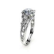 1.60Ct White Round Cut CZ Engagement Wedding Ring Solid 925 Sterling Silver