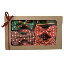 Dog Bowtie Collar Large Extra Large Christmas Holiday Festive Set of 4