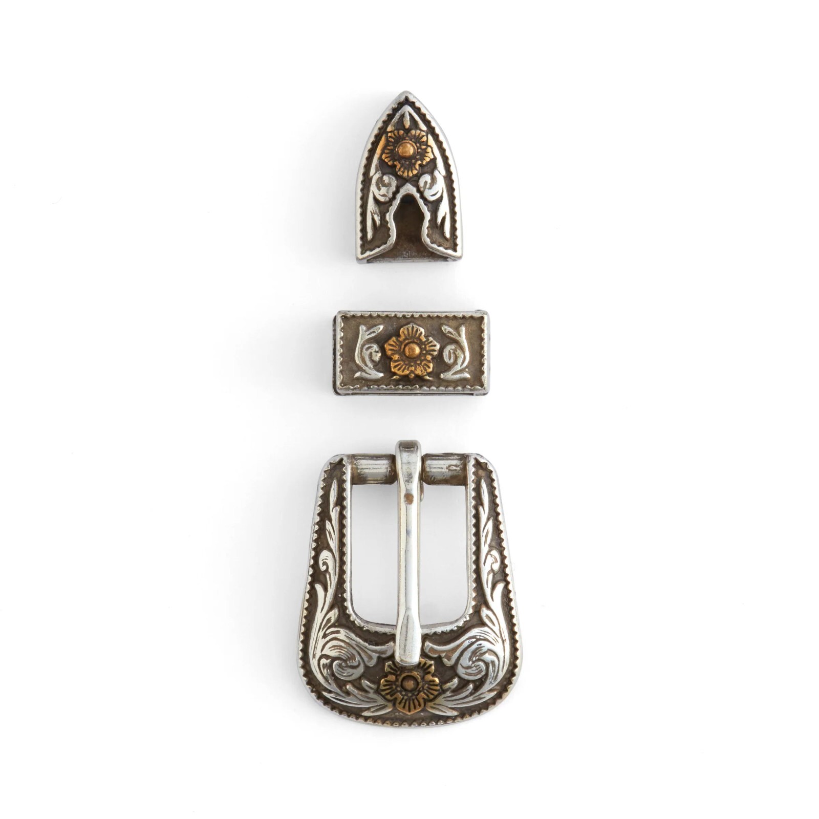 Tandy Leather Floral Hatband Buckle Set 3/8