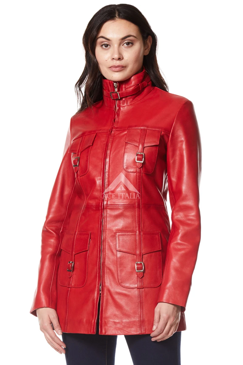 New look top red leather jacket