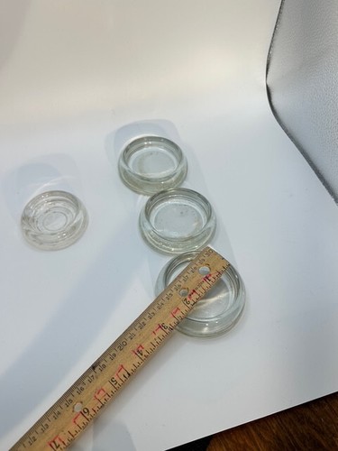 Vintage Glass Furniture Coasters/Casters, Furniture Glides, Four but Different S - Picture 6 of 8