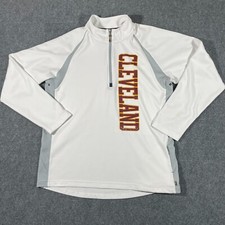 ALO CoolFit Womens XL Pullover Jacket 1/4 Zip White Long Sleeve Activewear CLE