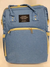 3 in 1 Baby Diaper Bag Backpack Foldable Crib w Changing Pad USB Port Waterproof