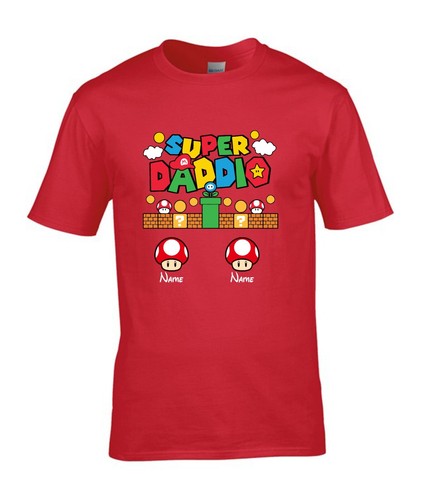 T-shirt personalizzata Super papà, maglietta festa del papà, top Mario papà papà - Foto 4 di 7