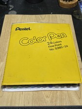 VINTAGE PENTEL COLOR PEN COLORS FINE POINT No. S 360-24 SET OF 24 Grey