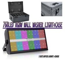 200W RGBW 768LED Wall Wash Light Strobe DMX Stage Beam Light Party Light+Case
