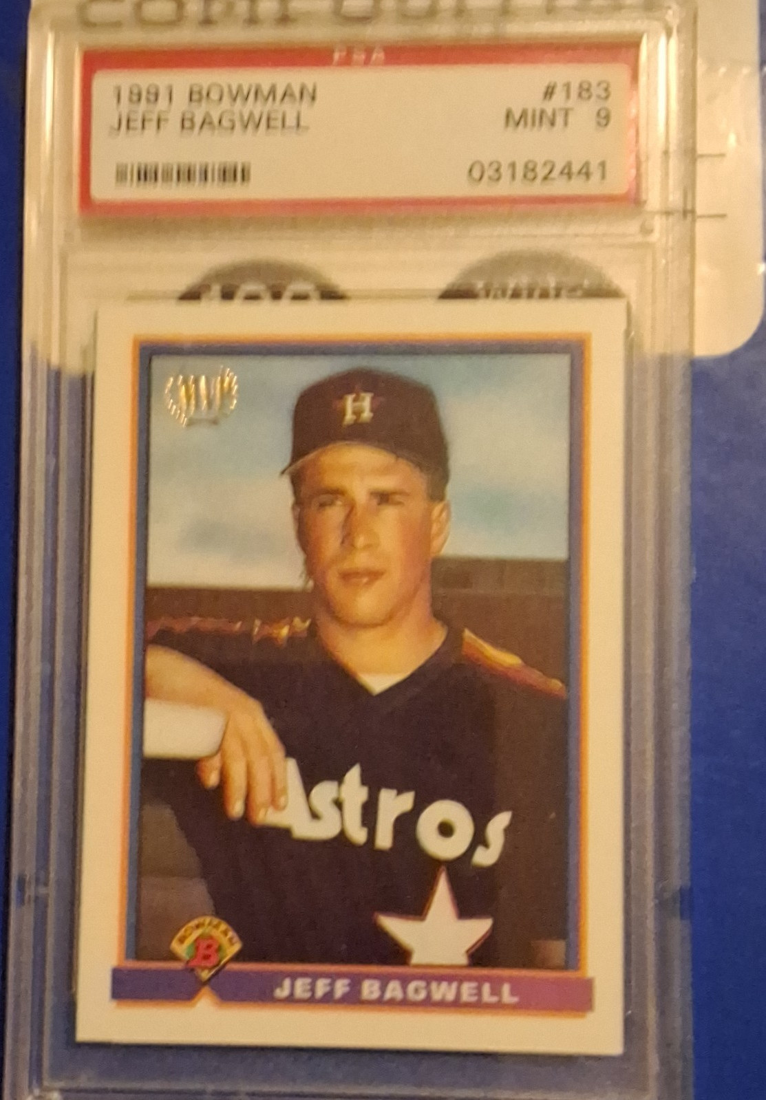 Bowman 1991 Jeff Bagwell Rookie #183 Houston Astros PSA 9 Baseball Card MLB