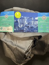 Madison Park Essentials 900 Thread Count Smart-Cool Sheet Set GRAY King Open Box