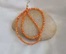 ORANGE SPINY OYSTER 4MM ROUND BEADS - ONE 1 15.75" Strand - 5309E