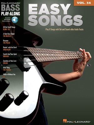 Easy Songs Bass Play-Along Vol 34 Bass Guitar Tab Sheet Music Book Online Audio
