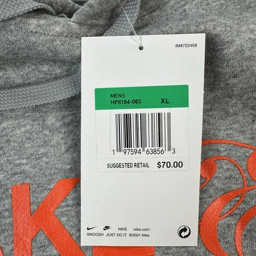 WNBA Nike Hoodie Mens XL Gray Make 'Em Talk Pullover Fleece Sweatshirt Pullover image 6