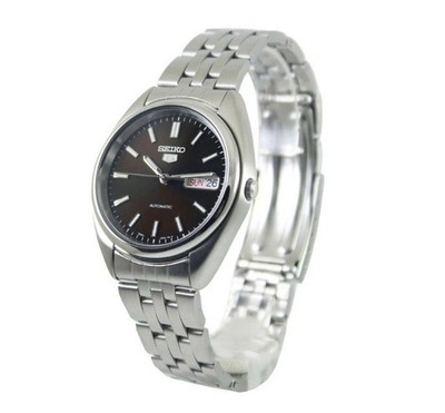 Seiko 5 Automatic SNXA13 SNXA13K1 Day Date Brown Dial Steel Watch