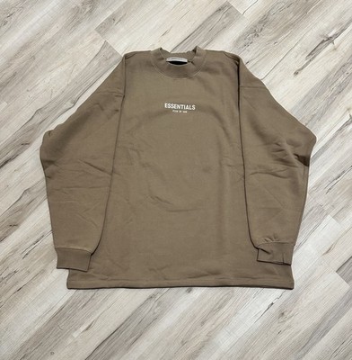 NEW Fear of God Essentials Relaxed Crewneck Sweatshirt Oak SS23 Men's Size L