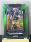Front of 2025 Panini Prizm Draft Picks - New Recruits Riley Leonard #17 Green Prizm (RC)