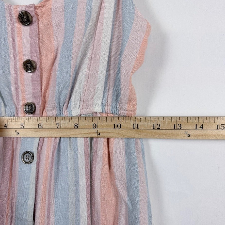 Streetwear Society Pastel Striped Midi Dress S Linen Spaghetti Straps Summer image 9