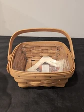 2003 Longaberger Small Berry Basket w/Plastic Protector & Swing Handle