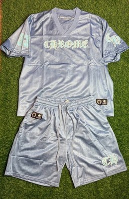 Chrome Hearts Men s Blue Mesh Jersey Set