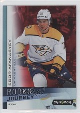 2023 Upper Deck Synergy Rookie Journey Away Red 341/599 Egor Afanasyev #RJ-4 0p6