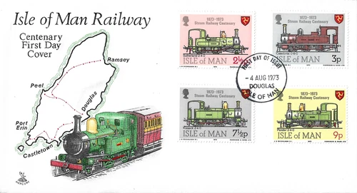 1973 Isle of Man Centenary of Steam Railway First Day Cover